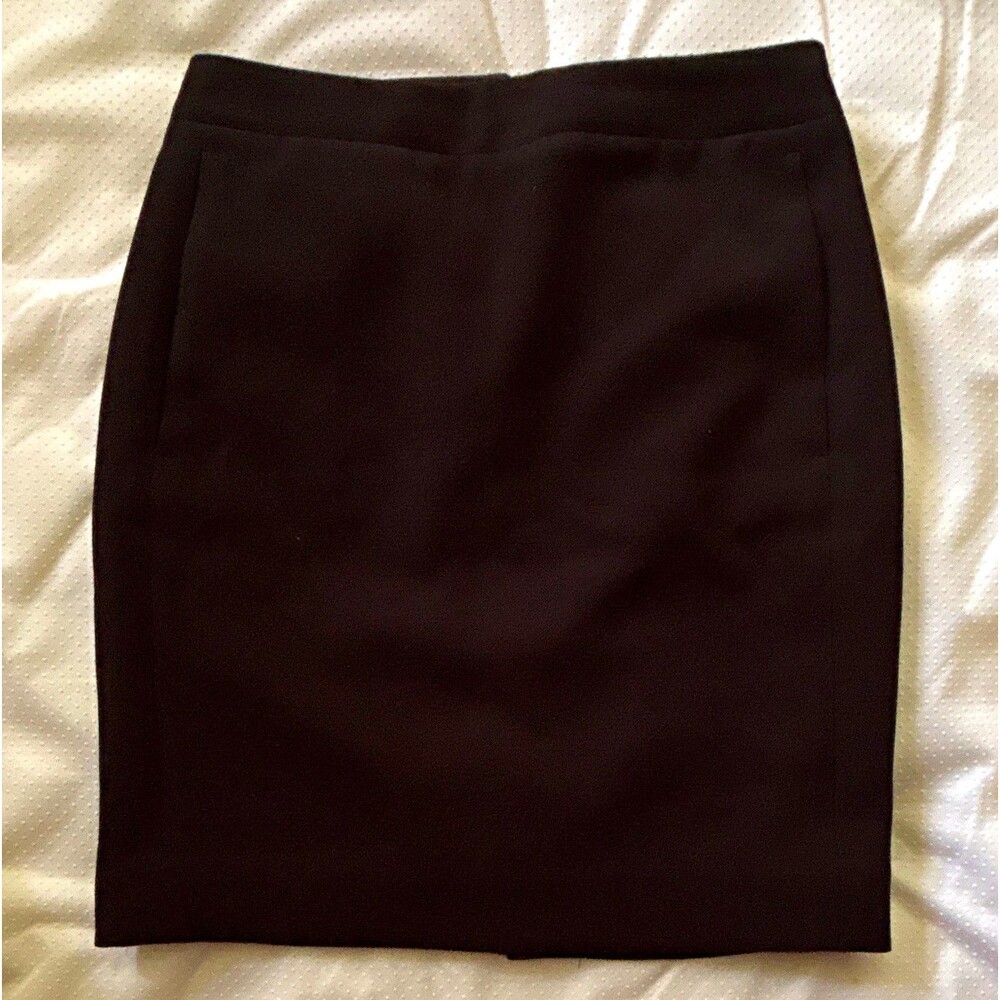 J.CREW The Pencil Skirt Womens 00P Petite Black Lined Zip Slit  500